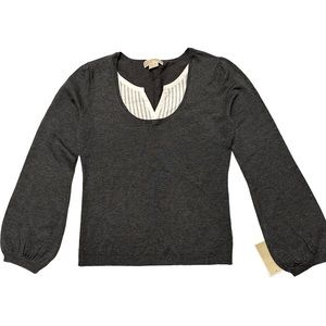 MICHAEL Michael Kors NWT Gray Faux Layered Sweater SZ M